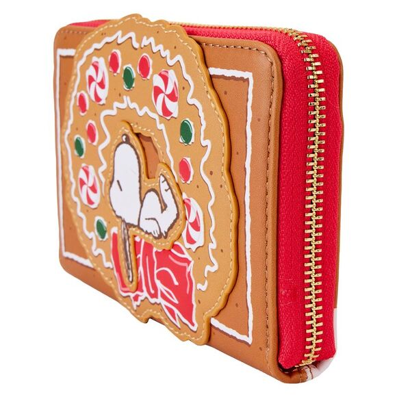Peanuts Snoopy Gingerbread Wreath Scented Zip Around Wallet - Picture 2 of 4